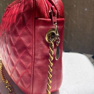 Vintage Red Quilted Leather Bag